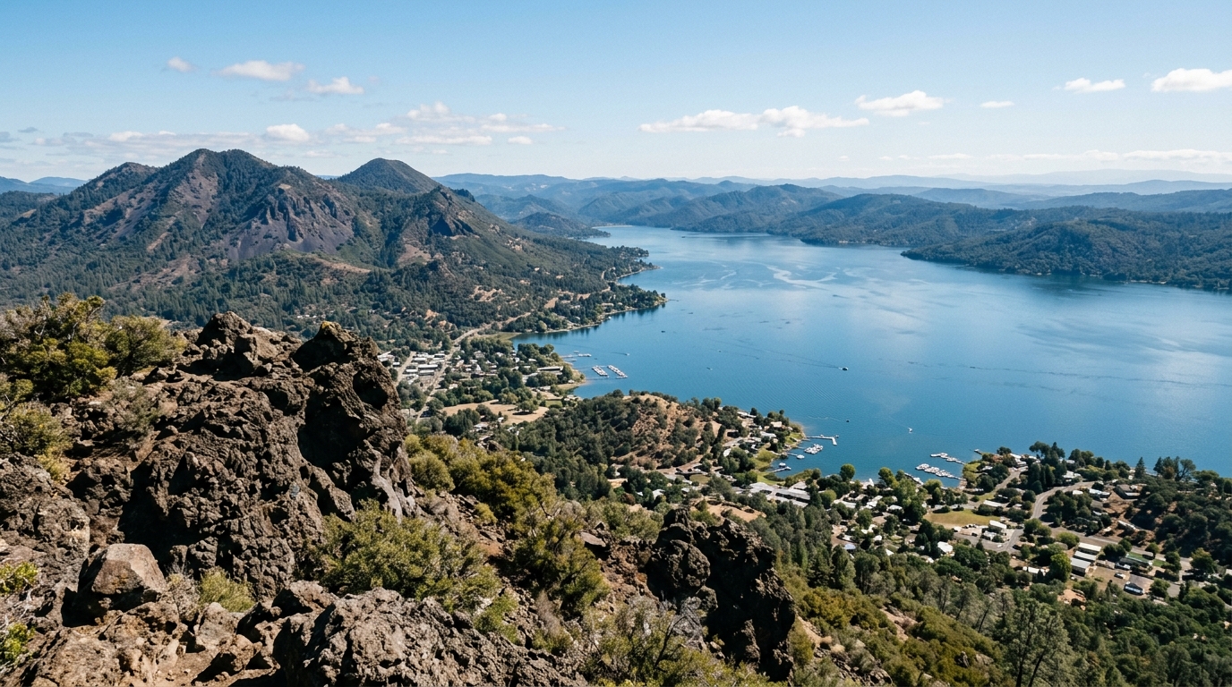 Clear Lake viewed from the volcanic slopes of Mount Konocti