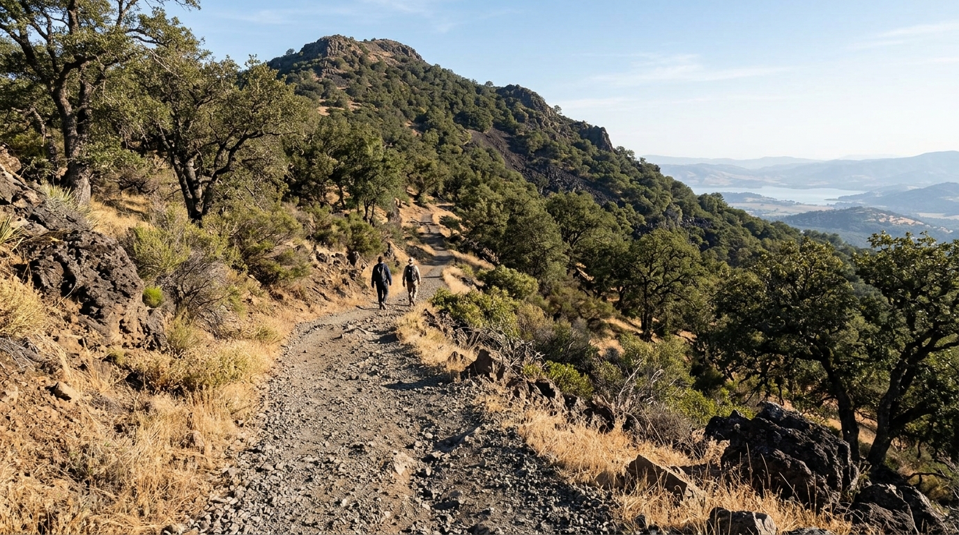Wright Peak Summit Trail climbing through Mount Konocti oak woodland
